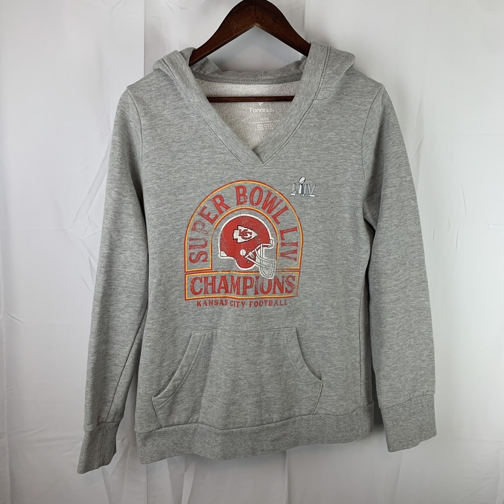 Kansas City Chiefs Women's Fanatics SuperBowl LIV Champion Medium Thick V Hoodie